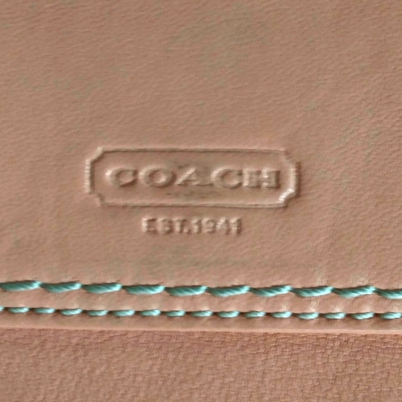 Coach peach leather and snake wallet - Picture 3 of 6